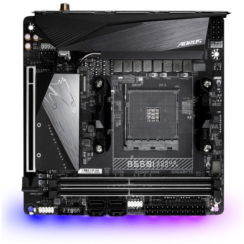 Gigabyte Płyta główna B550I AORUS PRO AX AM4 2DDR4 HDMI/DP mITX Gigabyte Płyta główna B550I AORUS PRO AX AM4 2DDR4 HDMI/DP mITX