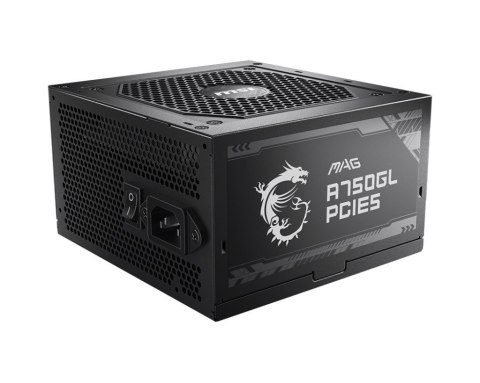 MSI Zasilacz MAG A750GL PCIE5 750W 80PLUS GOLD F.MODULAR MSI Zasilacz MAG A750GL PCIE5 750W 80PLUS GOLD F.MODULAR