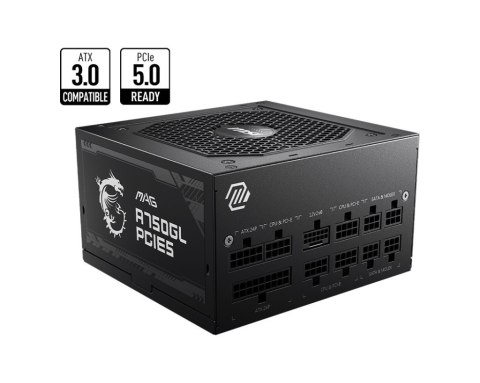 MSI Zasilacz MAG A750GL PCIE5 750W 80PLUS GOLD F.MODULAR MSI Zasilacz MAG A750GL PCIE5 750W 80PLUS GOLD F.MODULAR