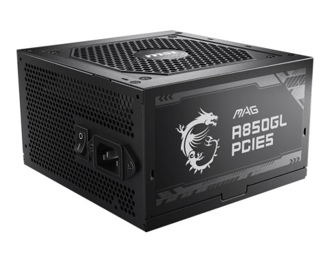 MSI Zasilacz MAG A850GL PCIE5 850W 80PLUS GOLD F.MODULAR MSI Zasilacz MAG A850GL PCIE5 850W 80PLUS GOLD F.MODULAR
