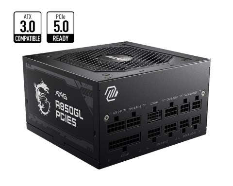 MSI Zasilacz MAG A850GL PCIE5 850W 80PLUS GOLD F.MODULAR MSI Zasilacz MAG A850GL PCIE5 850W 80PLUS GOLD F.MODULAR