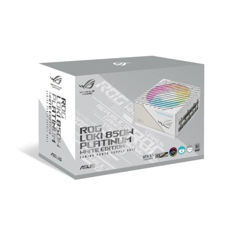 Asus Zasilacz Rog Loki SFX-L 850W Platinum 80+ Aura ATX 3.0 biały