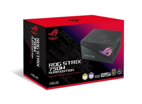 Asus Zasilacz Rog Strix 750W 80+ Gold Aura ATX 3.0 czarny