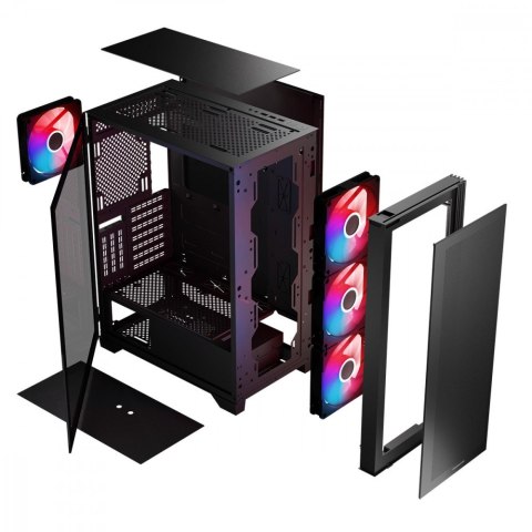 MODECOM Obudowa komputerowa MISTRAL ARGB FLOW MIDI USB 3.0x2 Czarna