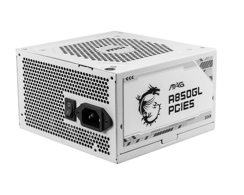 MSI Zasilacz modularny MAG A850GL PCIE5 850W 80PLUS GOLD biały MSI Zasilacz modularny MAG A850GL PCIE5 850W 80PLUS GOLD biały
