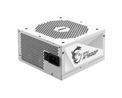 MSI Zasilacz modularny MPG A750GF 750W 80PLUS GOLD biały MSI Zasilacz modularny MPG A750GF 750W 80PLUS GOLD biały