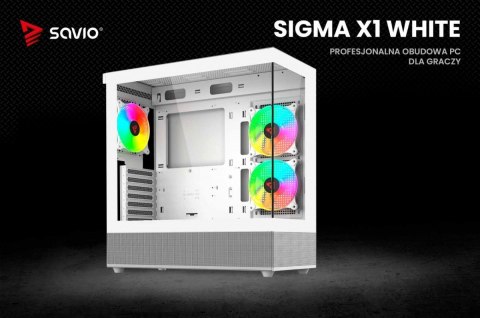 Savio Obudowa komputerowa SIGMA X1 WHITE