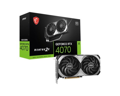 MSI Karta graficzna GeForce RTX 4070 VENTUS 2X E1 12G OC GDDR6 192bit 3DP MSI Karta graficzna GeForce RTX 4070 VENTUS 2X E1 12G OC GDDR6 192bit 3DP