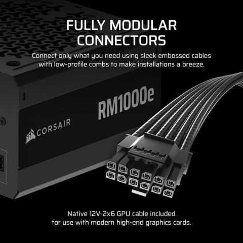 Corsair Zasilacz RM1000e PCIe5.1 80+GOLD F.MODULAR ATX3.1