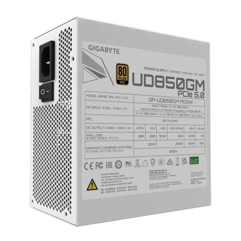 Gigabyte Zasilacz UD850GM PG5 850W 80plus GOLD PFC ATX biały