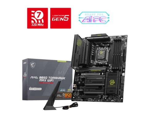 MSI Płyta główna MAG B850 TOMAHAWK MAX WIFI AM5 4DDR5 ATX MSI Płyta główna MAG B850 TOMAHAWK MAX WIFI AM5 4DDR5 ATX