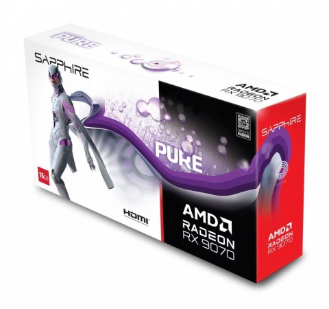 Sapphire Technology Karta graficzna Radeon RX 9070 PURE 16GB OC GDDR6 256bit 2DP/2HDMI