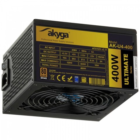 AKYGA Zasilacz ATX AK-U4-400 400W 80+ Bronze AKYGA Zasilacz ATX AK-U4-400 400W 80+ Bronze