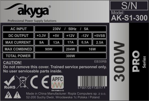 AKYGA Zasilacz SFX AK-S1-300 300W AKYGA Zasilacz SFX AK-S1-300 300W