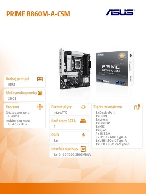 Asus Płyta główna PRIME B860M-A-CSM