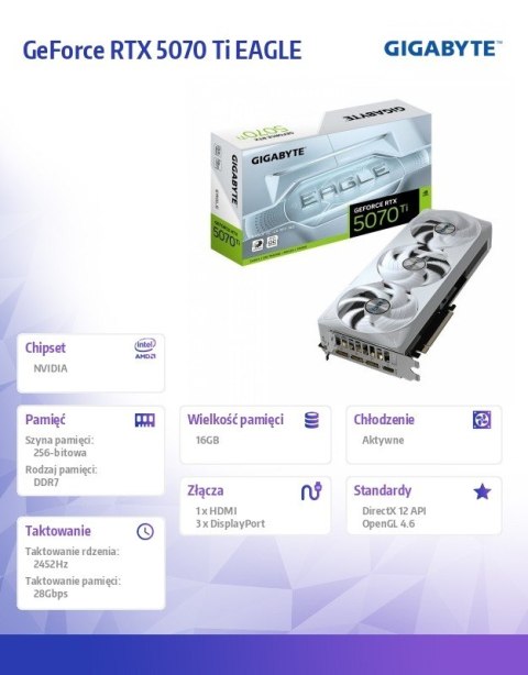Gigabyte Karta graficzna GV-N507TEAGLEOC ICE-16G Gigabyte Karta graficzna GV-N507TEAGLEOC ICE-16G
