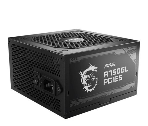 MSI Zasilacz MAG A750GL PCIE5 II 750 W 80PLUS GOLD F.MODULAR MSI Zasilacz MAG A750GL PCIE5 II 750 W 80PLUS GOLD F.MODULAR