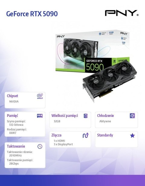 PNY Karta graficzna GeForce RTX 5090 32GB 3F VCG509032TFXPB1