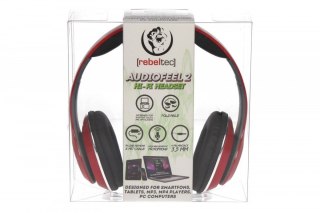 Rebeltec Stereo słuchawki z mikrofonem 4pin mini jack AUDIOFEEL2 Czerwone