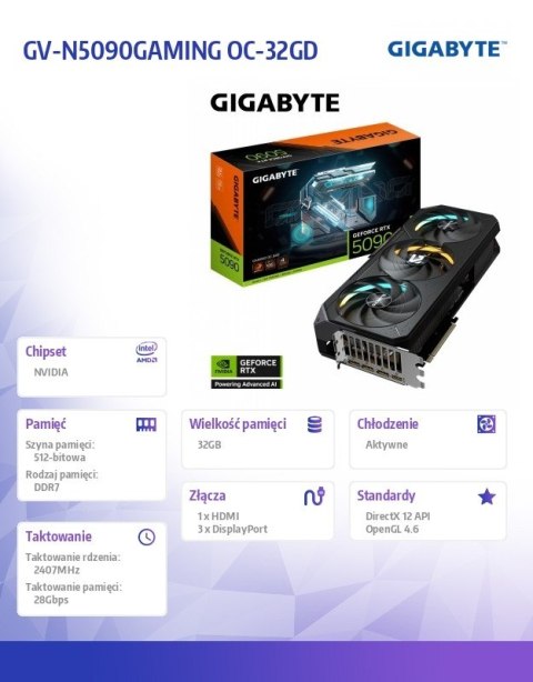 Gigabyte Karta graficzna GV-N5090GAMING OC-32GD