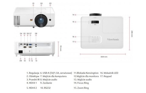 ViewSonic Projektor PA700S 4500 Ansi Lumens ViewSonic Projektor PA700S 4500 Ansi Lumens