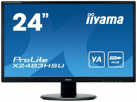 IIYAMA Monitor 23.8 cala X2483HSU-B5 VA,HDMI,DP,USBx2,2x2W,ACR-80M:1 IIYAMA Monitor 23.8 cala X2483HSU-B5 VA,HDMI,DP,USBx2,2x2W,ACR-80M:1