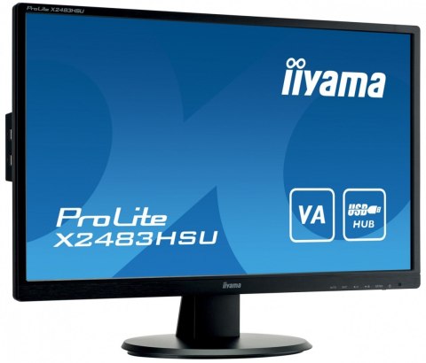 IIYAMA Monitor 23.8 cala X2483HSU-B5 VA,HDMI,DP,USBx2,2x2W,ACR-80M:1 IIYAMA Monitor 23.8 cala X2483HSU-B5 VA,HDMI,DP,USBx2,2x2W,ACR-80M:1