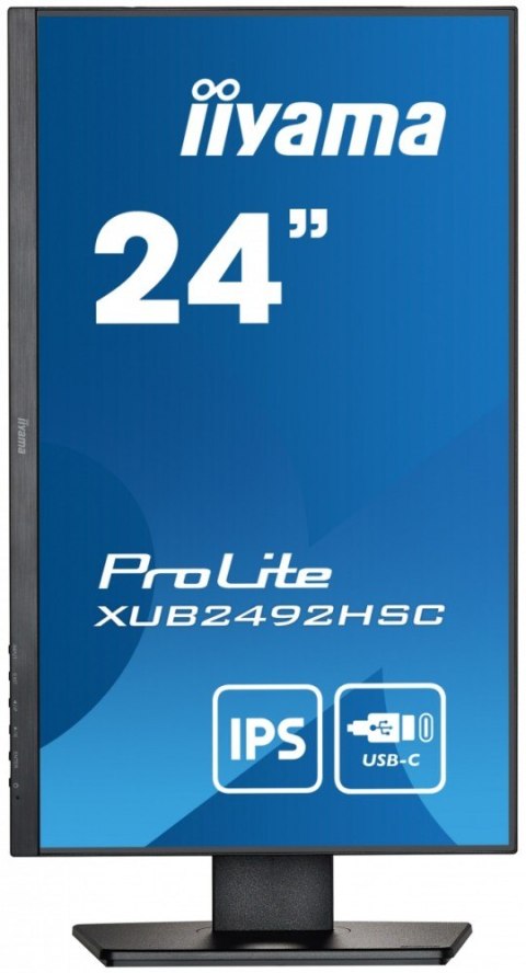 IIYAMA Monitor 24 cale XUB2492HSC-B5 IPS,USB-C,HDMI,DP,USB3.0,HAS(150mm)