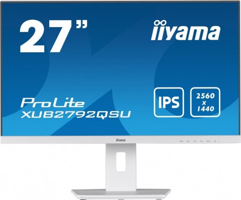 IIYAMA Monitor 27 cali 'XUB2792QSU-W5 IPS,WQHD,HDMI,DP,DVI,HAS(150mm),biały