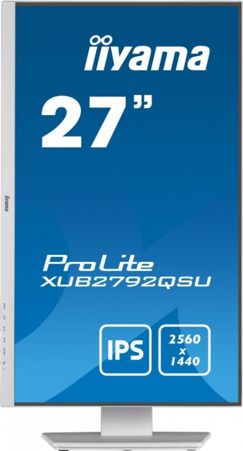 IIYAMA Monitor 27 cali 'XUB2792QSU-W5 IPS,WQHD,HDMI,DP,DVI,HAS(150mm),biały