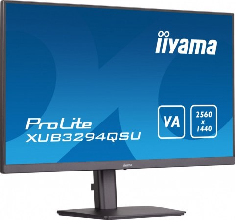 IIYAMA Monitor 32 cale XUB3294QSU-B1 VA,WQHD,HDMI,DP,HAS(150mm),USB3.0,2x2W