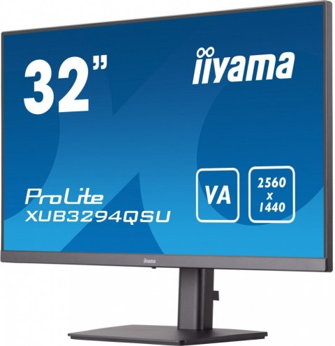 IIYAMA Monitor 32 cale XUB3294QSU-B1 VA,WQHD,HDMI,DP,HAS(150mm),USB3.0,2x2W