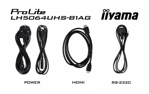 IIYAMA Monitor 50 cali LH5064UHS-B1AG, 24/7,IPS,ANDROID14,4K,500cd,1200:1, 2xHDMI ,USB-C,RJ45, RS-232c, IR, 2x10W, 2xUSB, UCHWYT ŚCIE