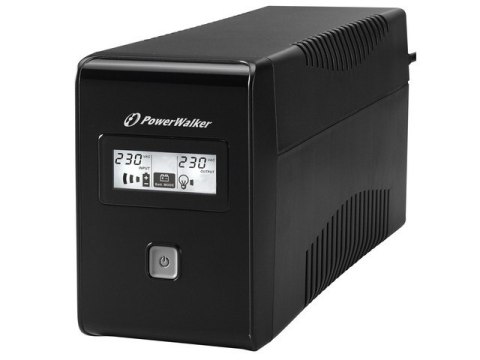 PowerWalker Zasilacz awaryjny line-interactive 650VA 2X 230V PL OUT, RJ11 IN/OUT, LCD PowerWalker Zasilacz awaryjny line-interactive 650VA 2X 230V PL OUT, RJ11 IN/OUT, LCD
