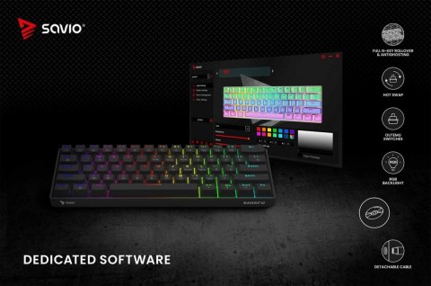 Savio Klawiatura mechaniczna BLACKOUT X2 OUTEMU Brown, Hot Swap