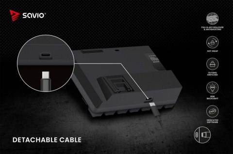 Savio Klawiatura mechaniczna BLACKOUT X2 OUTEMU Brown, Hot Swap