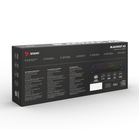 Savio Klawiatura mechaniczna BLACKOUT X2 OUTEMU Peach Silent, Hot Swap