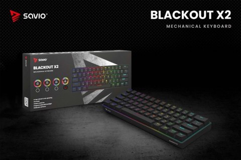Savio Klawiatura mechaniczna BLACKOUT X2 OUTEMU Peach Silent, Hot Swap