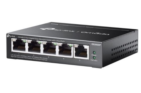 TP-LINK Przełącznik ES205GP Omada 5-Port Gigabit Easy 4-Port PoE+ TP-LINK Przełącznik ES205GP Omada 5-Port Gigabit Easy 4-Port PoE+