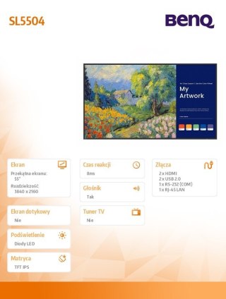 Benq Monitor 55 cali SL5504 4K 1200:1/3840x2160/HDMI