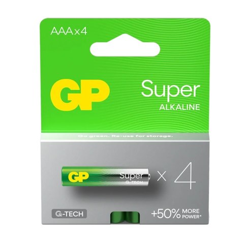 GP Battery Baterie alkaliczne LR03/AAA GP SUPER 4szt. (G-TECH) GP Battery Baterie alkaliczne LR03/AAA GP SUPER 4szt. (G-TECH)