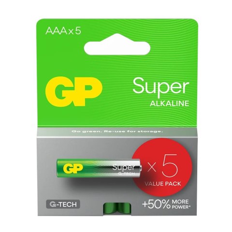 GP Battery Baterie alkaliczne LR03/AAA GP SUPER 5szt. (G-TECH) GP Battery Baterie alkaliczne LR03/AAA GP SUPER 5szt. (G-TECH)
