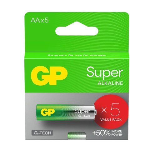 GP Battery Baterie alkaliczne LR6/AA GP SUPER 5szt. (G-TECH) GP Battery Baterie alkaliczne LR6/AA GP SUPER 5szt. (G-TECH)