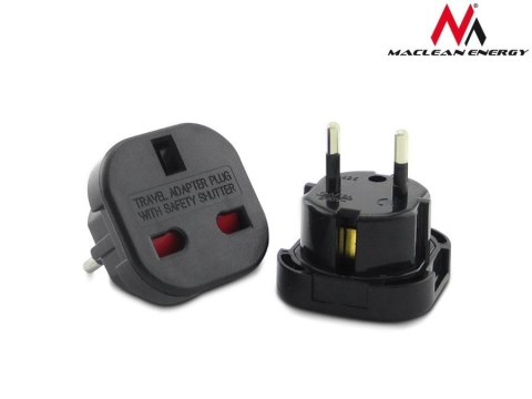 Maclean Przejściówka adapter EU na UK MCE72 Czarna Maclean Przejściówka adapter EU na UK MCE72 Czarna