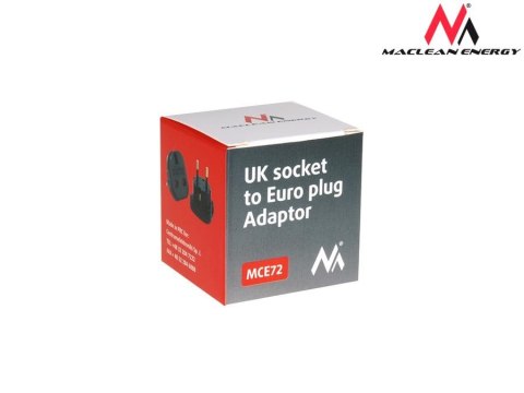 Maclean Przejściówka adapter EU na UK MCE72 Czarna Maclean Przejściówka adapter EU na UK MCE72 Czarna