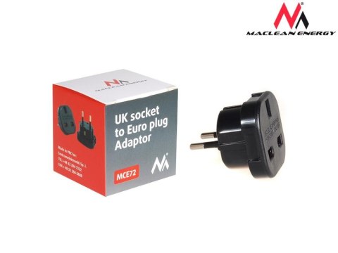 Maclean Przejściówka adapter EU na UK MCE72 Czarna Maclean Przejściówka adapter EU na UK MCE72 Czarna