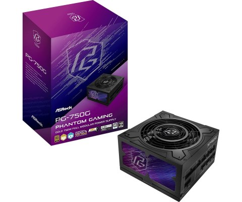 ASRock Zasilacz PG-750G 750W 80PLUS GOLD modularny ASRock Zasilacz PG-750G 750W 80PLUS GOLD modularny