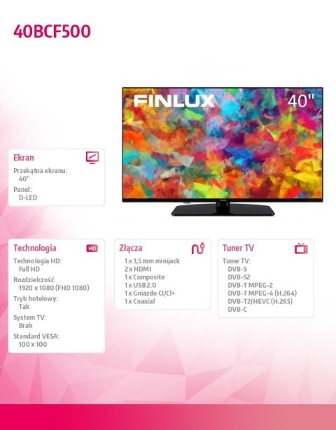 Finlux Telewizor LED 40 cali 40BCF500