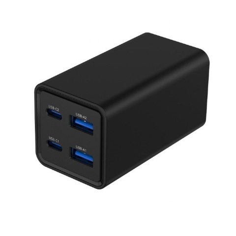 Gembird Ładowarka uniwersalna 65W GaN 2xUSB-A 2xUSB-C szybkie ładowanie czarna Gembird Ładowarka uniwersalna 65W GaN 2xUSB-A 2xUSB-C szybkie ładowanie czarna
