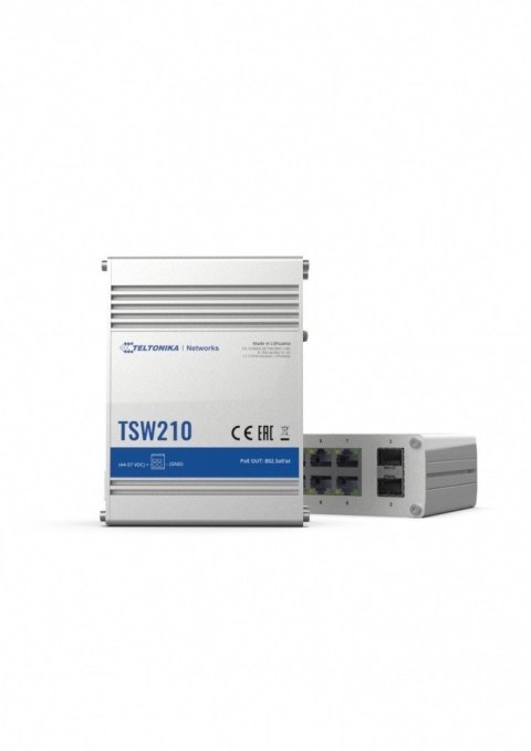 TELTONIKA Przełącznik przemysłowy TSW210 2xSFP 8xGbE TELTONIKA Przełącznik przemysłowy TSW210 2xSFP 8xGbE